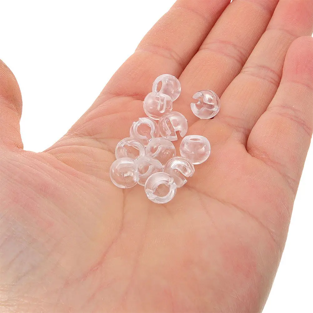 80Pcs Vertical Blind Accessories Transparent Chain Stops Beaded Chain Buckle Roller Blind Crimp Stopper Round Crimp Beads