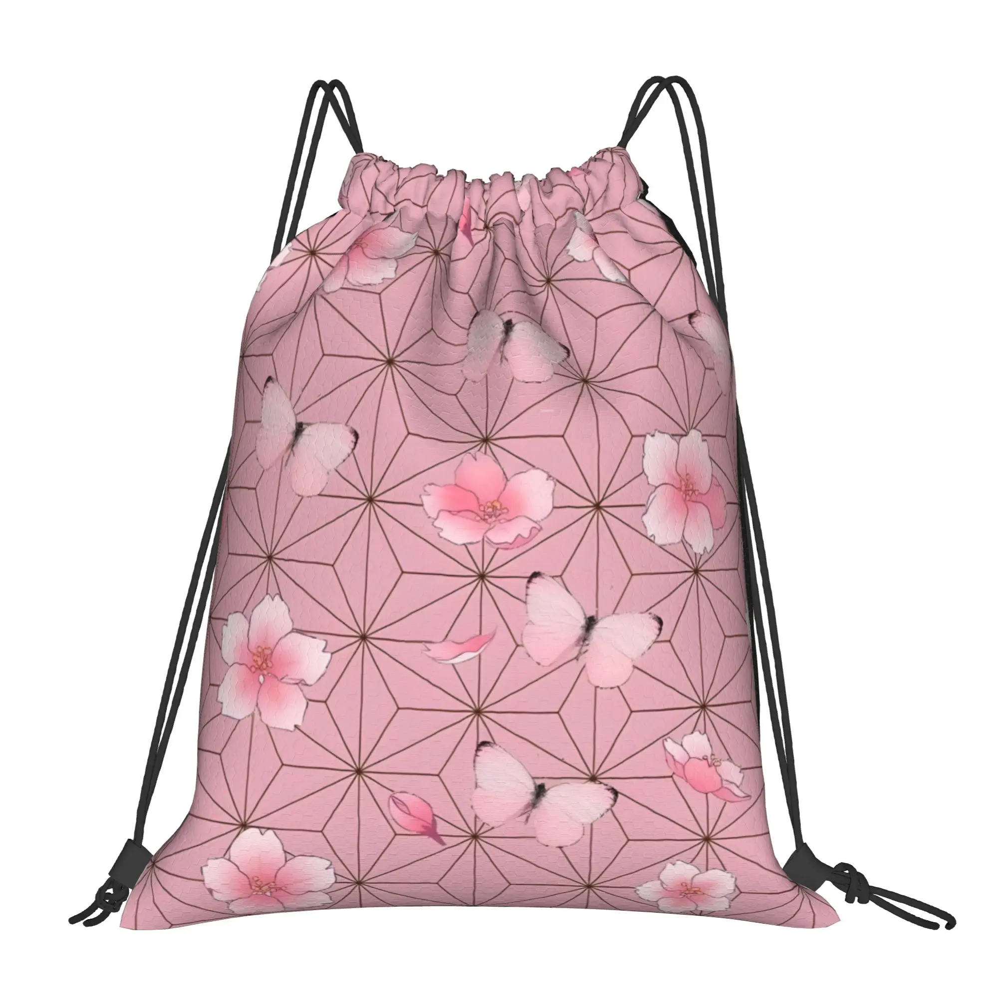 1 pc Nezuko  Cloth Demon Slayer Drawstring Bags Gym Storage Backpack School Shoe Bag