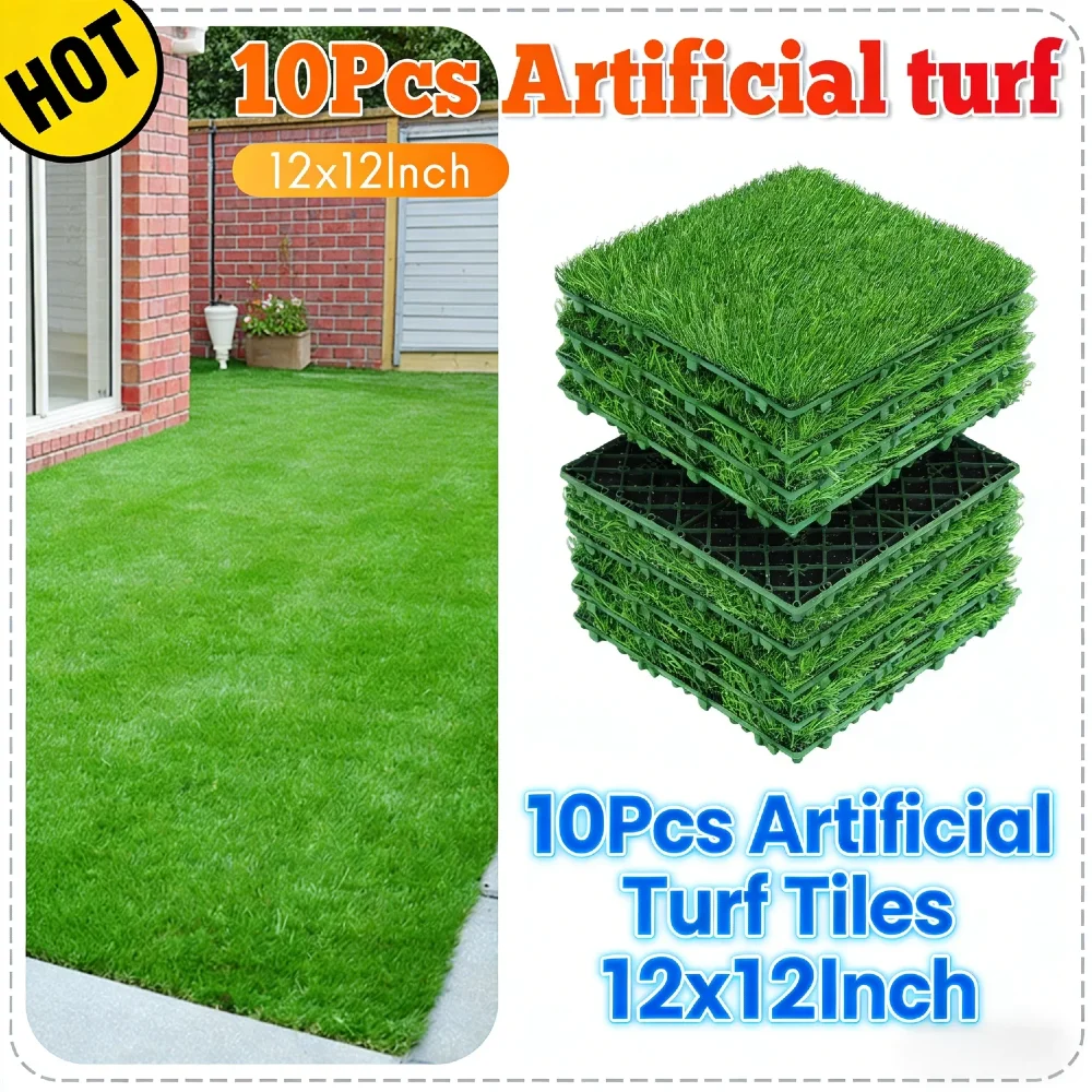 

30x30 см блокирующая искусственная травяная плитка для газона, 10 шт., реалистичный удобный коврик для нижнего белья, устойчивый к атмосферным воздействиям для внутреннего и наружного сада