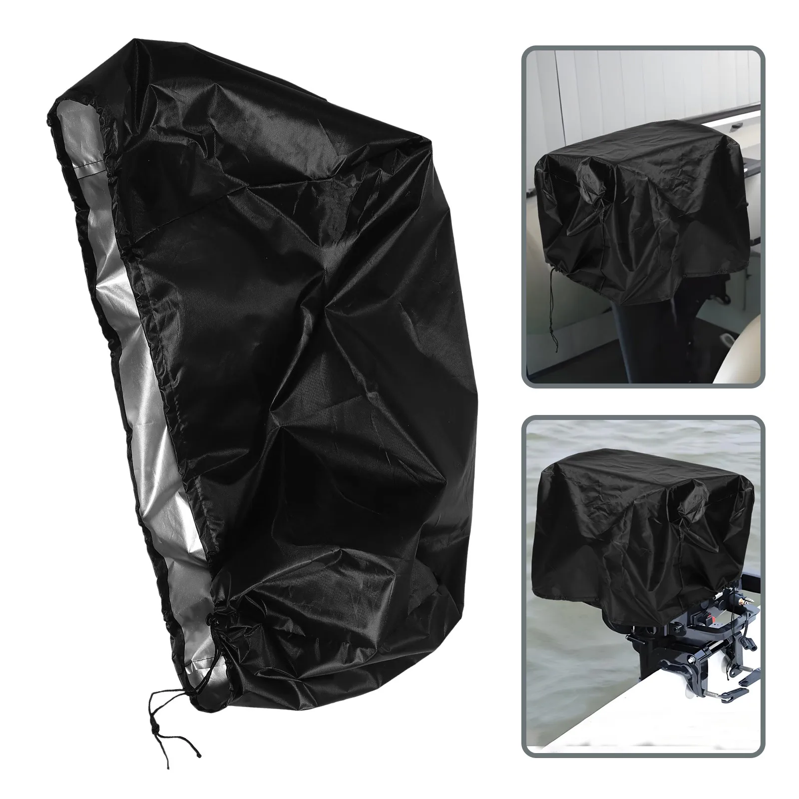

Oxford Cloth Kayak Motor Cover Uv Protection Water Dirt Resistant Outboard Motor Hood Elastic Strap Protective Canoe Fishing