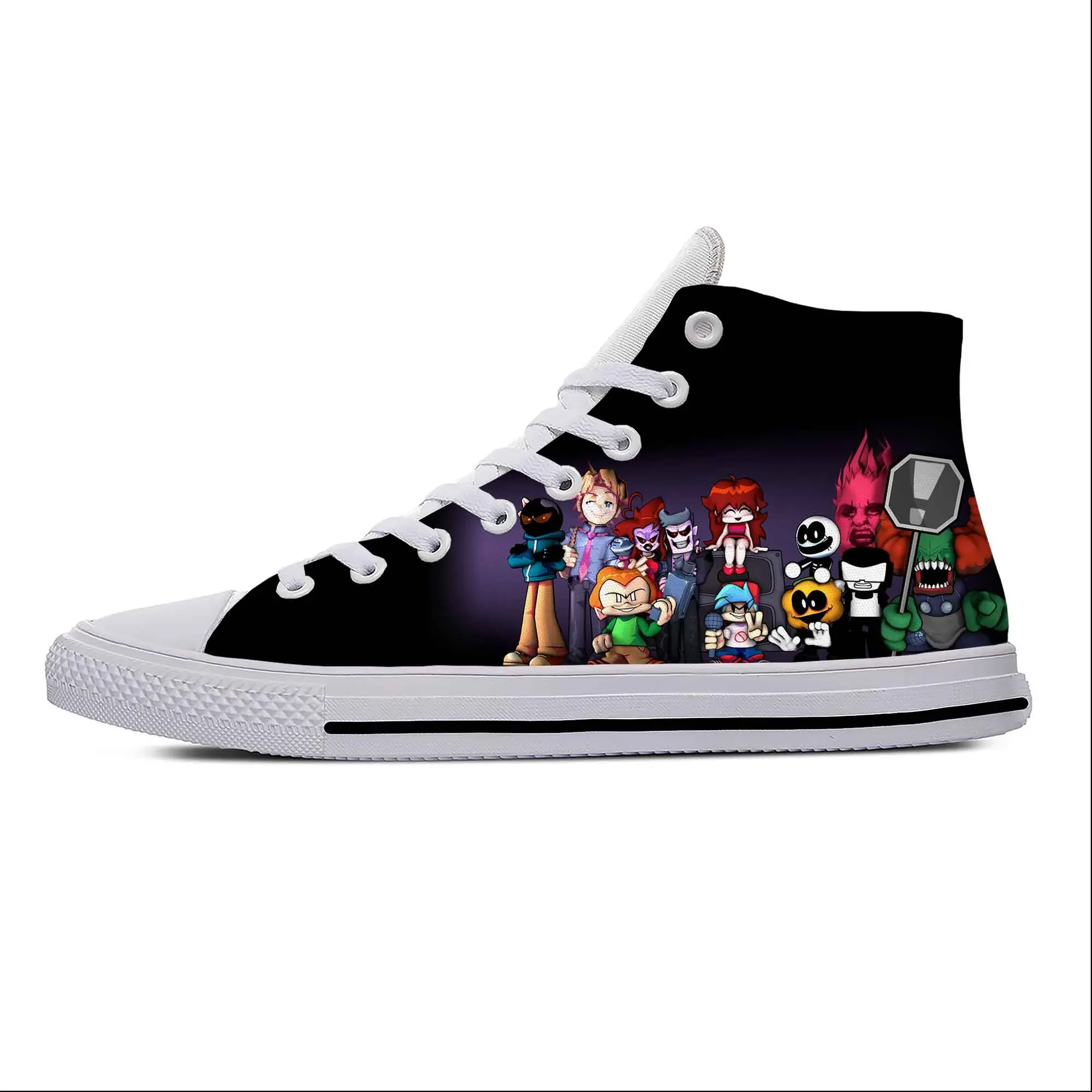 Funkin Anime Cartoon Night Game Friday Cool Funny Casual Cloth Shoes High Top Lightweight Breathable 3D Print Men Women Sneakers