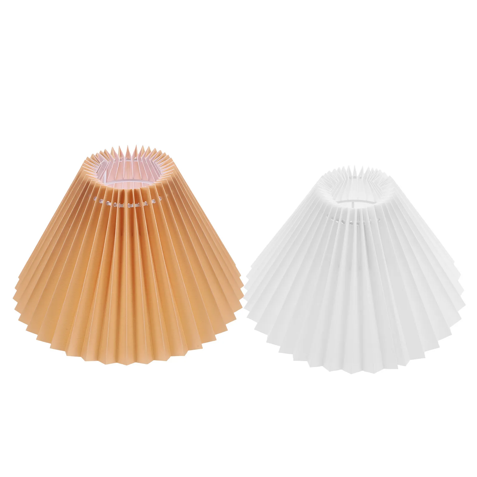 

2Pcs Pleated Fabric Lampshade for Table Lamps Bedside Floor Lamps White Cloth Lamp Shade Replacement Decorative Pleated