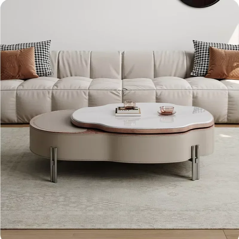 

Height Adjustable Stone Top Storage Home Decor Living Room Home Furniture Coffee Table