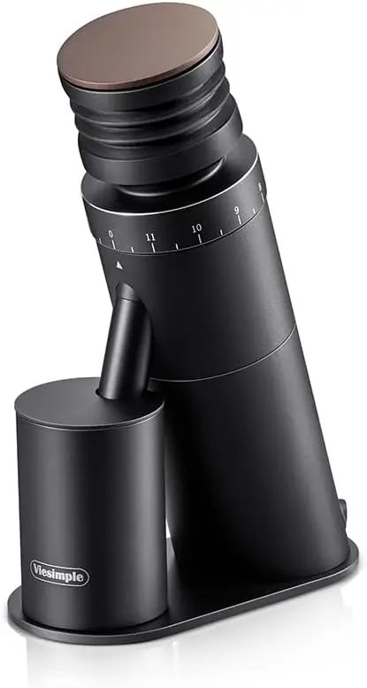 

Electric Burr Coffee Grinder with Magnetic Cup, Anti-Static Design, Quiet for Home Use - Black