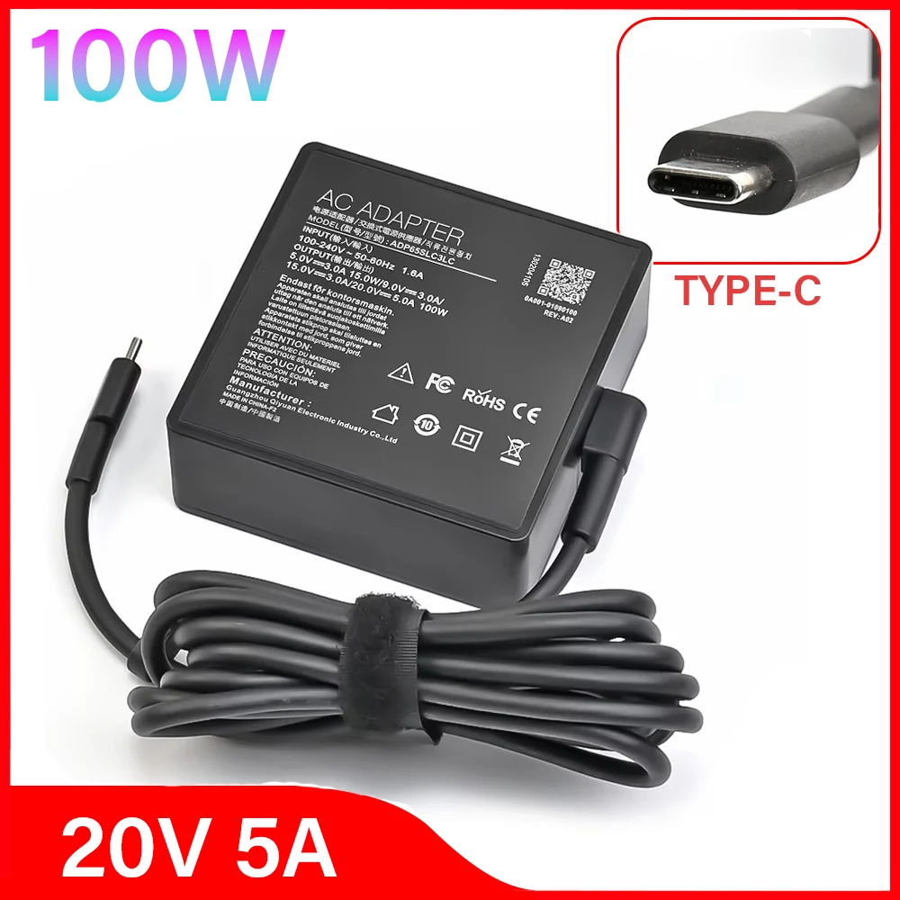 

A20-100P1A laptop charger for ASUS ROG Zephyru 100W 20V 5A Type-C Adapter GV301QH G533QM GA401QE GA401QM GA503QM GA551QS GX703HS