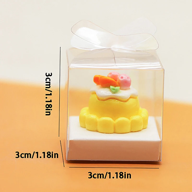 2 pz/set casa delle bambole mini scatola di torta trasparente simulazione in miniatura scatola di imballaggio per dessert accessori per casa delle bambole finta gioca giocattolo