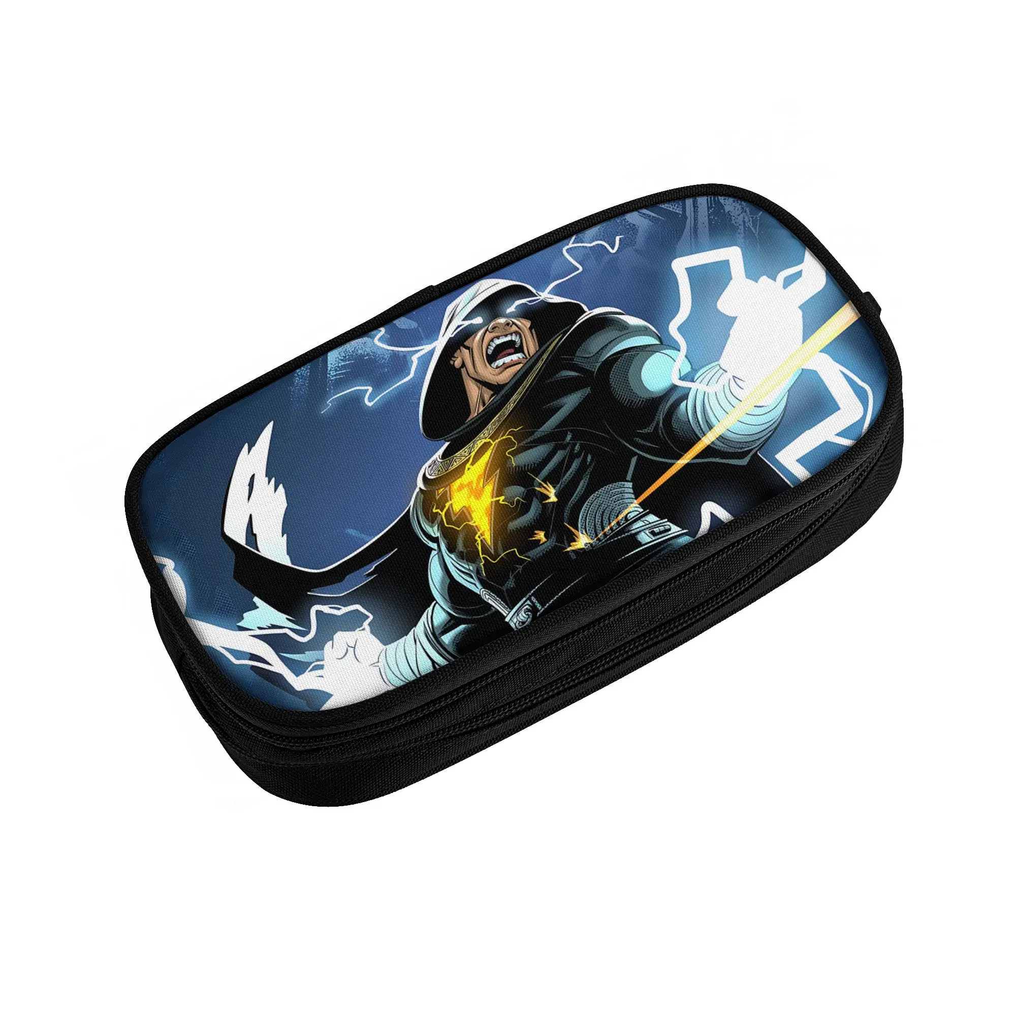 1 Piece BLACK ADAM Pencil Cases for Students Emblem Pen Box Pencil Bag Big Capacity Pencil Pouch Pen Holder
