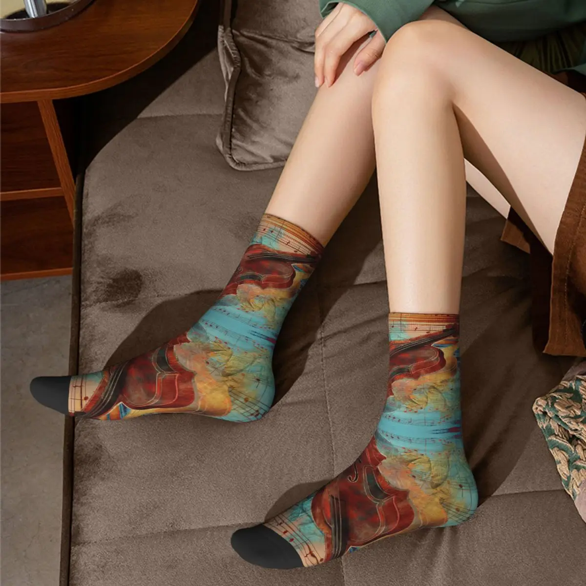 Violin Art Collage - Mixed Media Adult Socks Unisex socks,men Socks women Socks