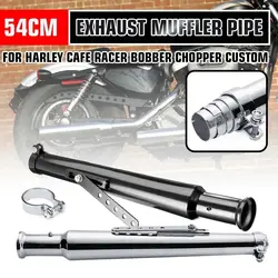 Vintage Motorcycle Muffler Pipe Universal 540mm Retro Tail Exhaust Pipe Modified 38/40/43/45mm For Chopper Bobber Cafe Racer