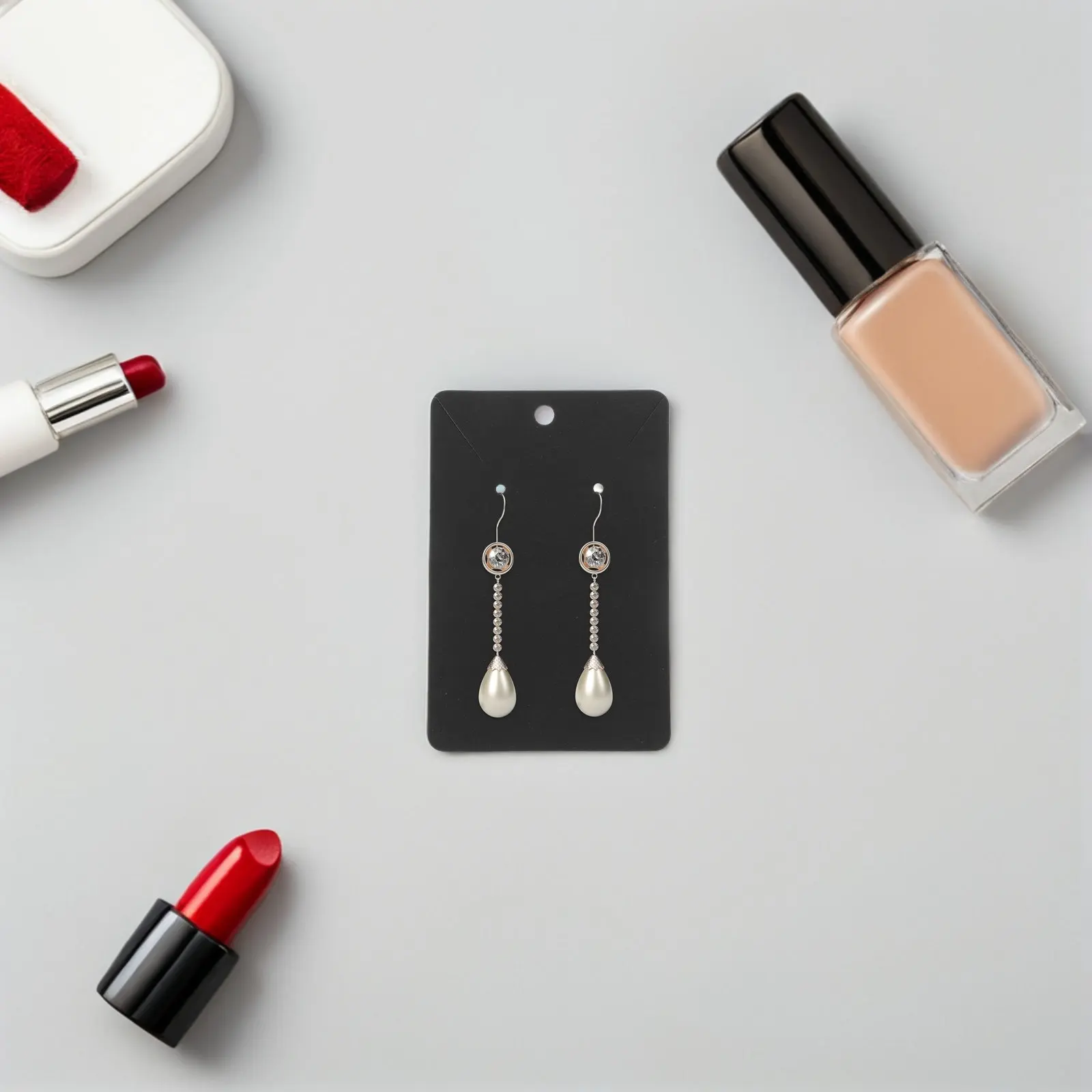 

100Pcs Sustainable Kraft Jewelry Display Cards Earring Necklace Packaging Cards for Store Display Counter Jewelry Organization