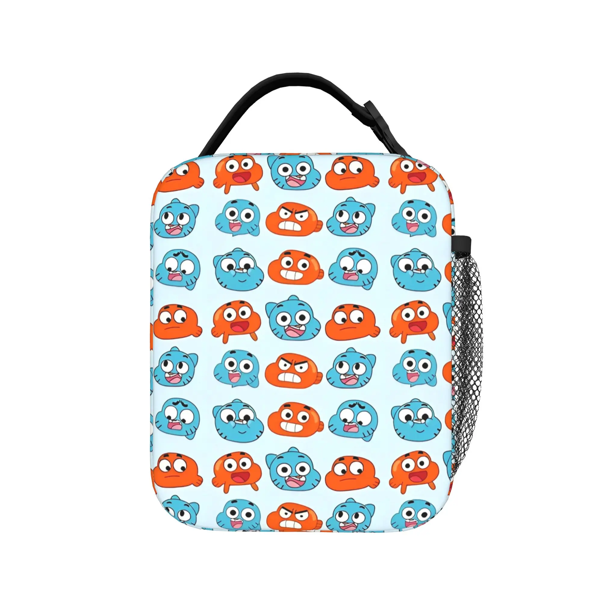 Darwin Faces Features Insulated Lunch Bags Thermal Bag Lunch Container Cartoon The Amazing World Of  Gumballs  Tote Lunch Box