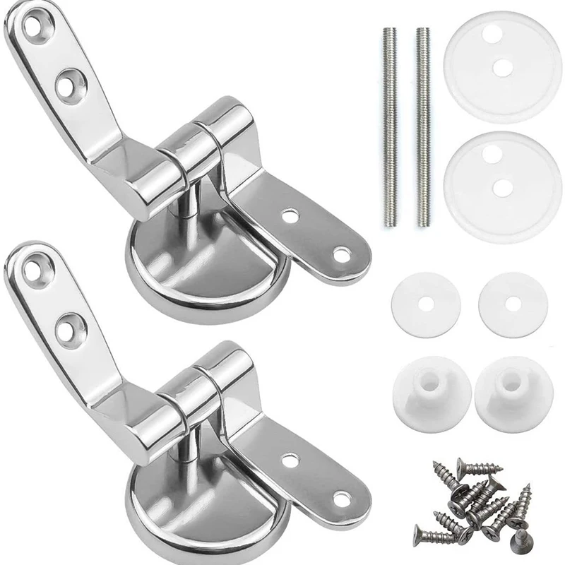 Zinc Alloy Hinge Toilet Lid Hinge, Medium-sized Toilet Lid Ring Connector, Bathroom Accessory Bolts Kit Covers