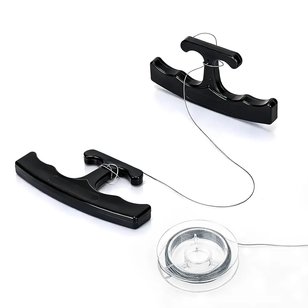 Auto-Emblem-Platten- und Abzeichenentferner, 1 Paar mit 5M hochfestem PE-Kabel für die Installation von Fahrzeug-Aufklebern, Vinylfolien und Fenstertönungen – Detail 2
