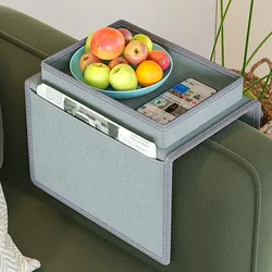 Sofa Storage Bag Living Room Sofa Armrest Organizer for TV Remote Control Cellphone Hanging Coffee Cup Tissue Storage Tray