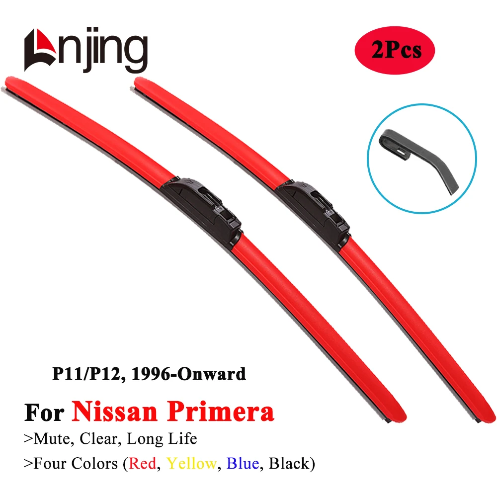 

LNJING Colorful Wiper Blades For Nissan Primera Traveller P11 P12 1996 1998 2001 2002 2003 2005 2006 2007 2008 Car Accessories