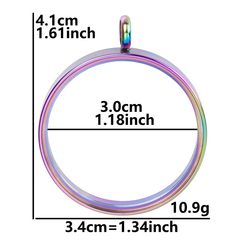 1Pc Round Coin Holder Floating Medallion Pendant, DIY Locket