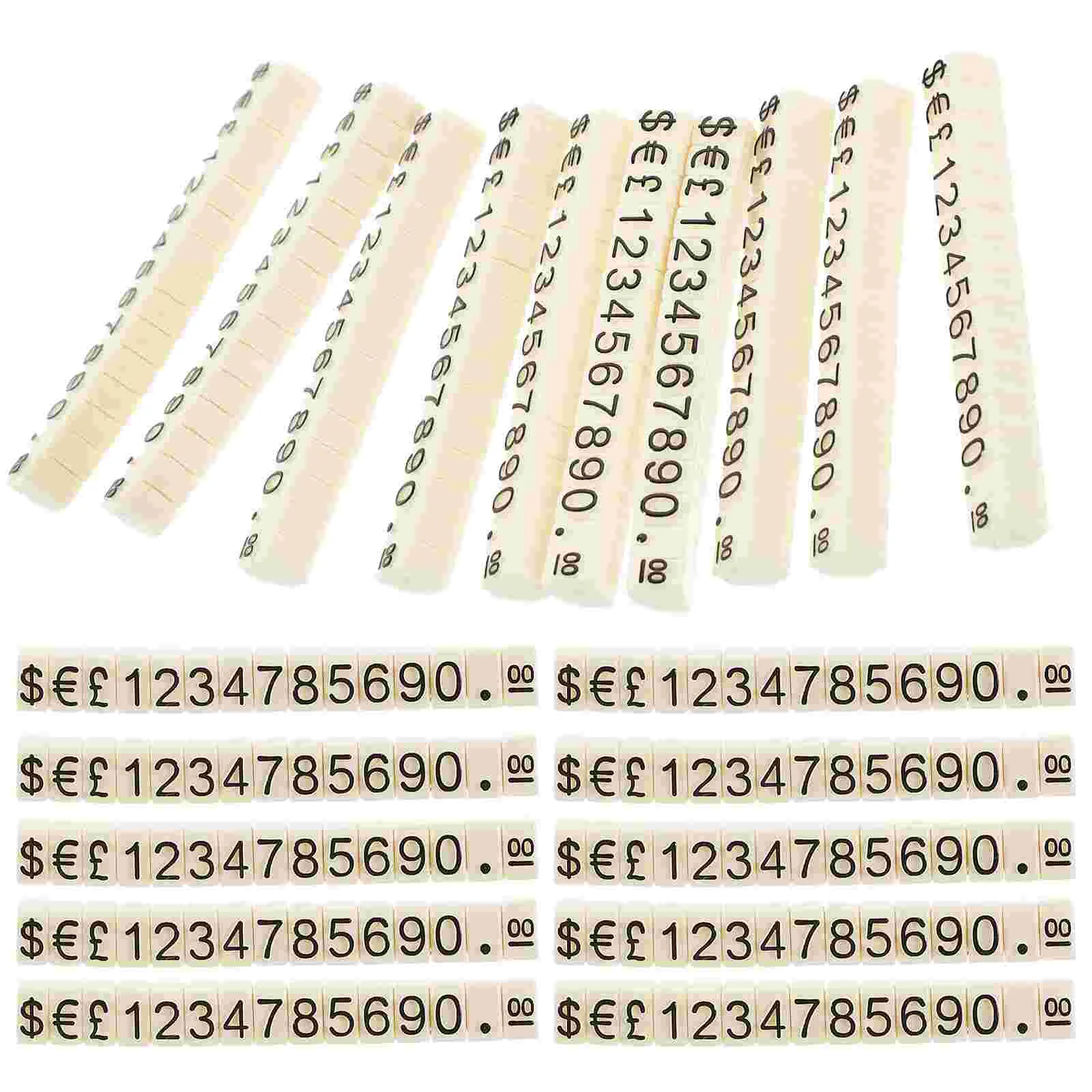 20 Pcs Price Tag Adjustable Jewelry Tags for Pricing Cube Label Display Stands Number