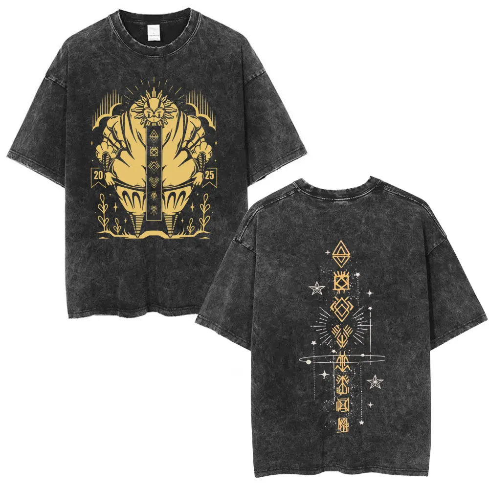 

Washed Vintage Clair Obscur Expedition 33 Merch T-shirt Men Women Casual Oversized Cotton T Shirts Male Fashion Retro Streetwear