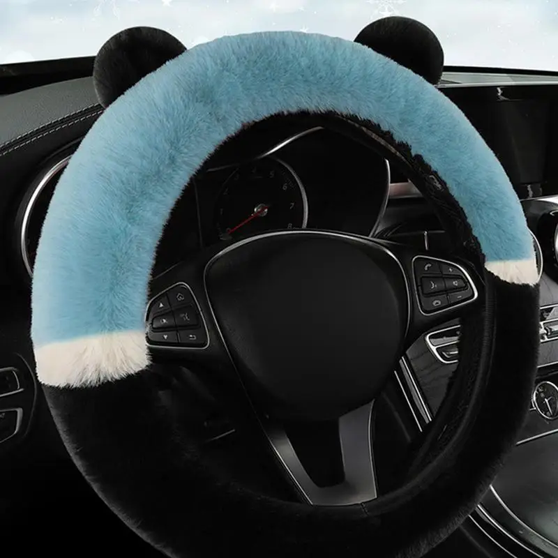 Car Cute Wheel Cover 15 Inch antislip fluffy Steering wheel protector universal Sweat Absorbent auto steering case car accessory