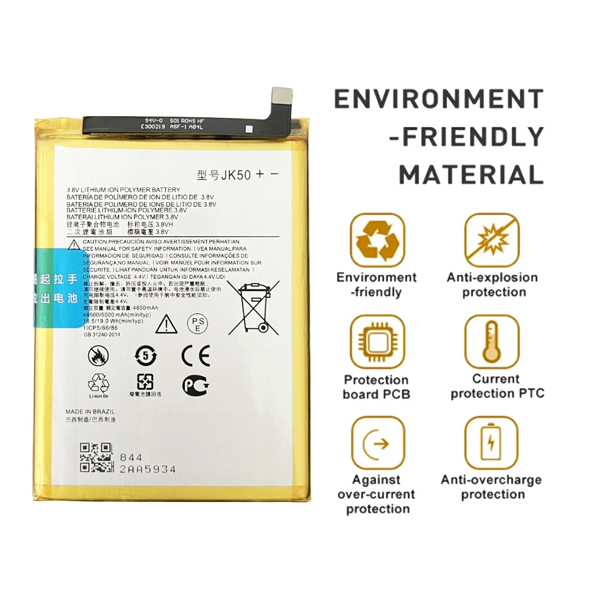 JK50 Battery For Motorola MOTO G7 Power XT1955 XT1942-1 Z3 XT1941P30 P30 Note Original Capacity Phone Batteries Bateria