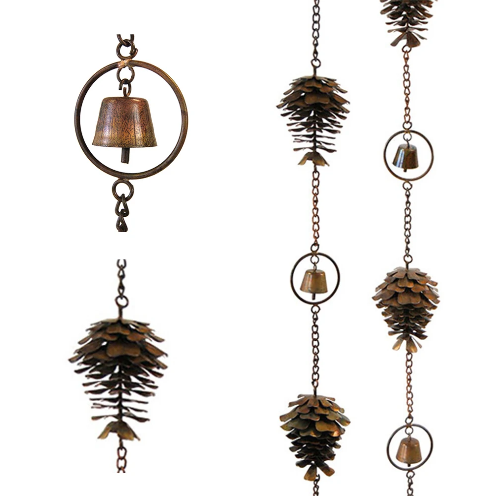 

Pine Fruit Wind Chime Pine Cone Rain Chain Ornament Metal Outdoor Garden Wind Chime Decoration