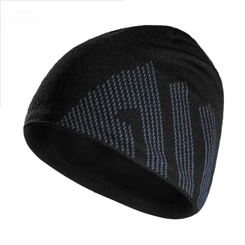 Genuine Fleece Outdoor Warm Merino Fleece Hat, Double Layer Thickened Knitted Sports Ski Bowl Hats