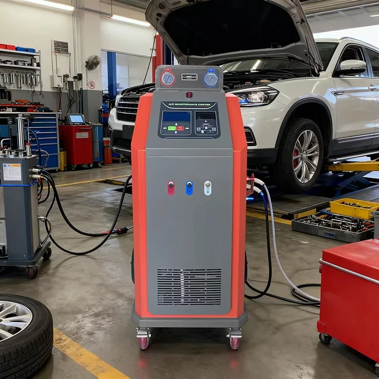 Fully Automatic Air Condition System Service Station  Flush and Recycling Refill Car AC Recovery Machine
