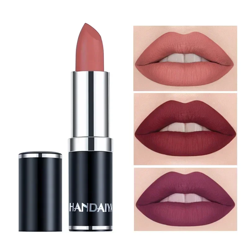 HANDAIYAN 12 colores mate lápiz labial hidratar impermeable terciopelo Sexy brillo de labios Color Popular duradero Venta caliente lápiz labial de moda