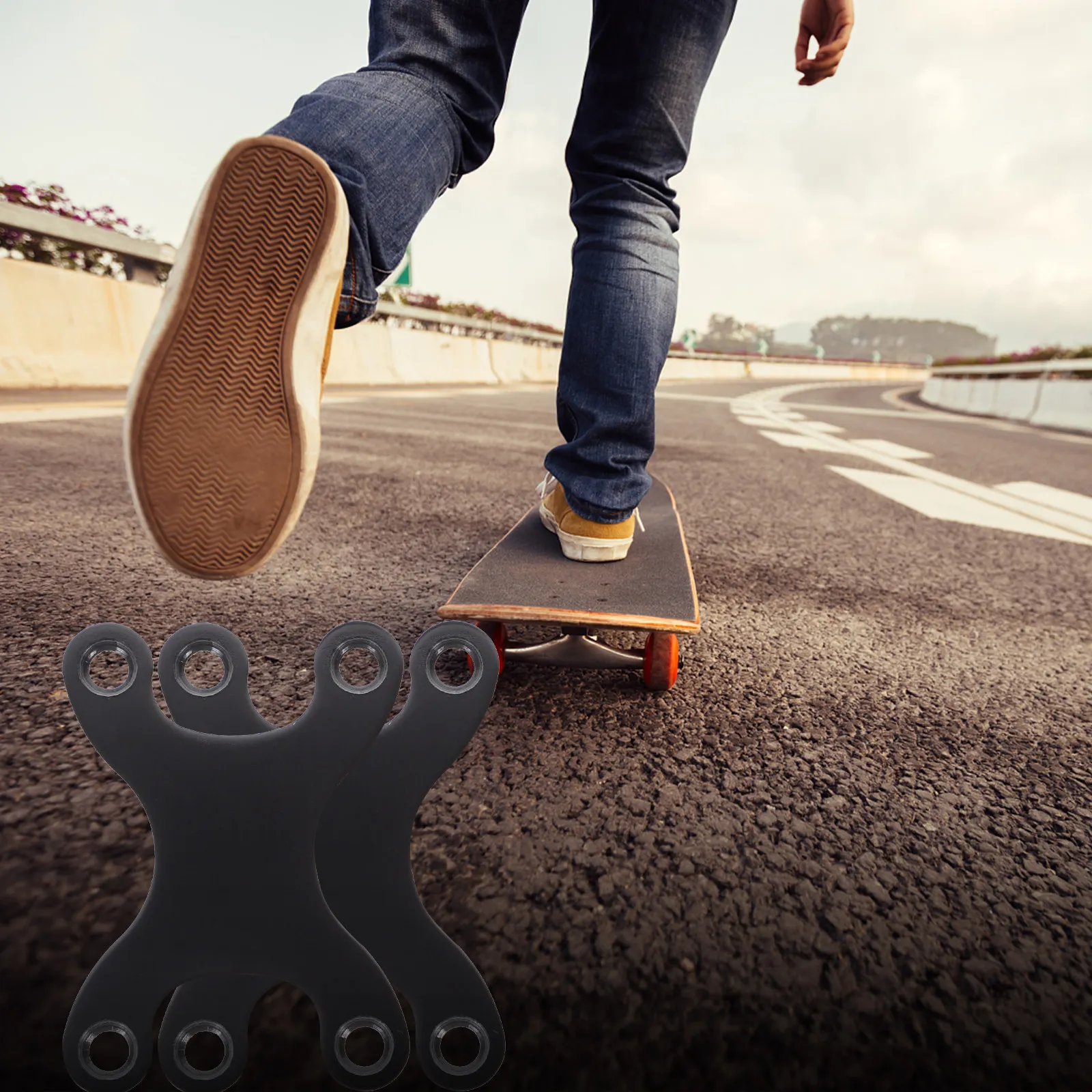 

2Pcs High-Performance Skateboard Gasket Set Anti-Sink Aluminum Slide Plate Gasket for Repairing Maintenance Portable