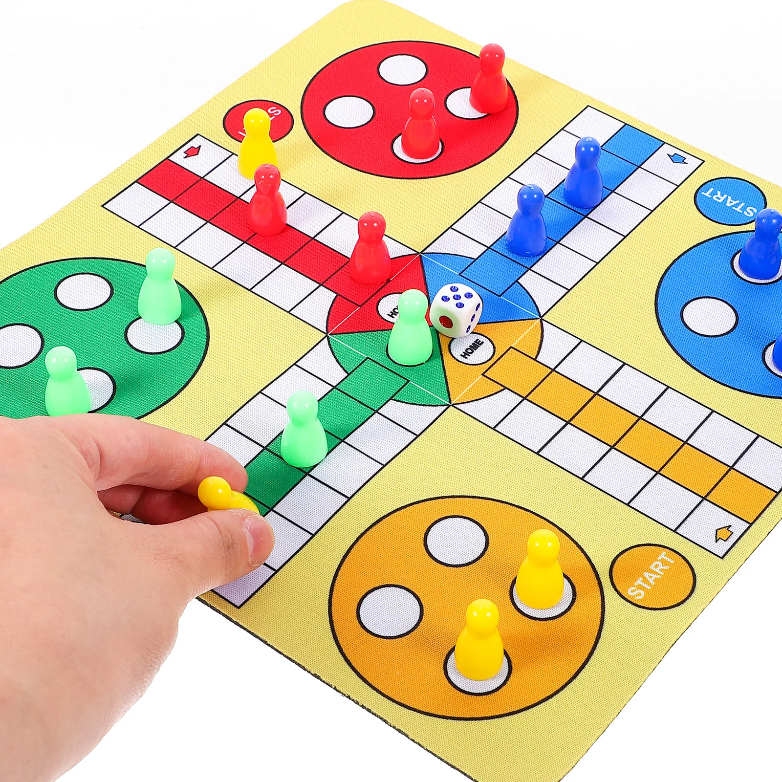 

1 Set Portable Foldable Flying Chess Mat Ludo Game Board Travel Size Mini Table Chess Toys Lightweight Party Game Set Reusable