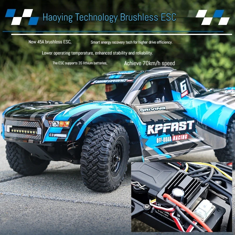 Camión de recorrido corto KF17 RC: modelo de pasatiempo todoterreno de alta velocidad a escala 1:12, con transmisor, ESC y motor