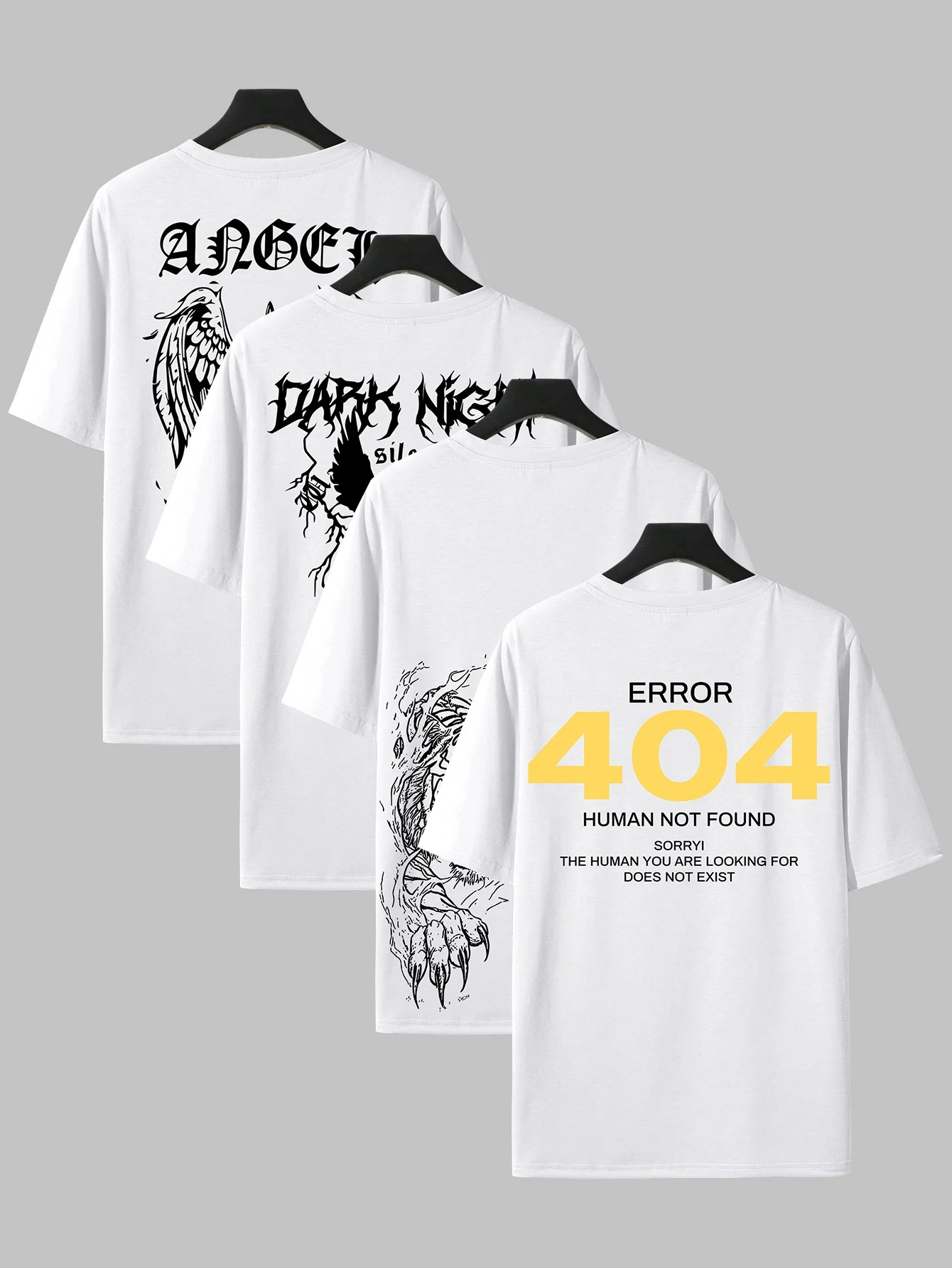 

Мужская повседневная летняя одежда 404, с коротким рукавом и круглым вырезом с принтом цифр, американская уличная хип-хоп, повседневная спортивная удобная обувь из четырех предметов