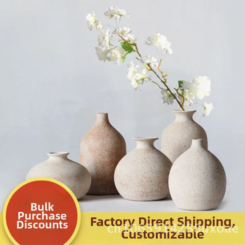 Ceramic Vintage Handmade stoneware Flower Vase Home Vase Arrange Zen Crafts Flower Decoration Ornaments