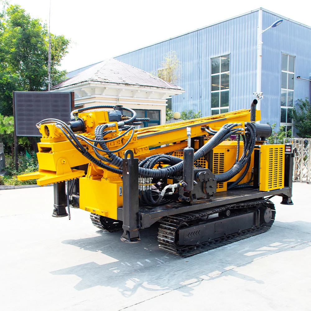 Heavy Duty Crawler Mounted Borehole Drill Rig 400m 500m 600m with DTH Hammer for Mining and Water