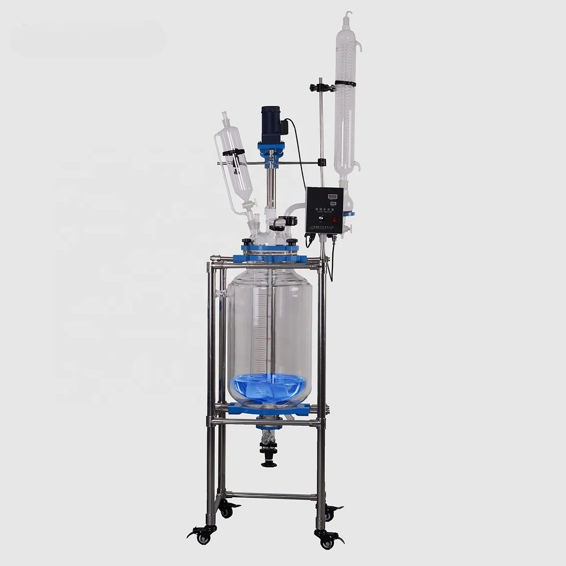 100 L Chemical Reactor Laboratory Double Layers Jacketed Glass Reactor