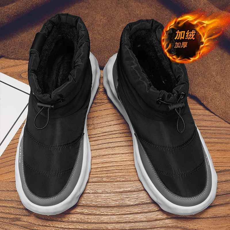 أحذية الشتاء للرجال إضافة المخملية أحذية رياضية رجالية حذاء من الجلد لينة ومريحة الرياضة والترفيه مقاومة للاهتراء عدم الانزلاق جديد #3