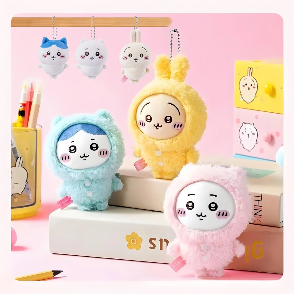 

Anime Figures Chiikawa Hachiware Pendant Cartoon Cute Plush Keychain Figures Decoration Pendant Female Doll Christmas Toy Gifts