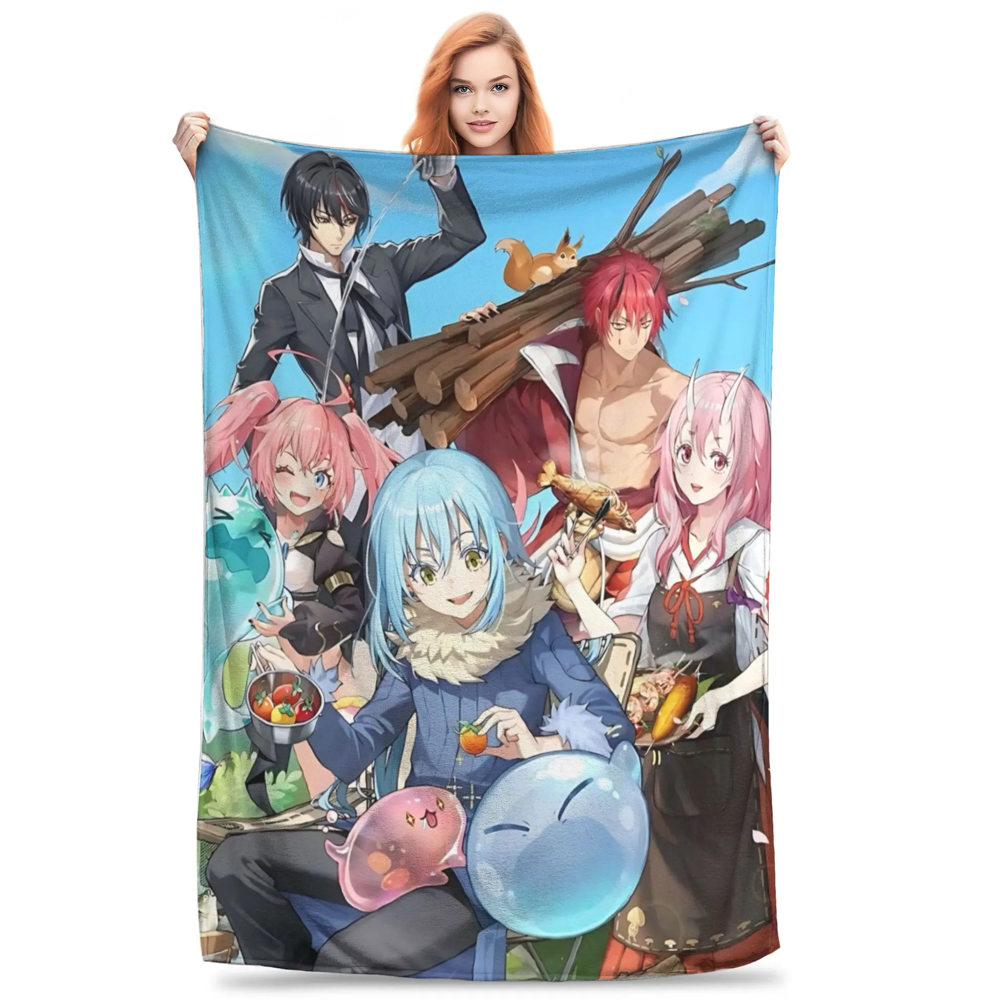 1PC home Cutecore That Time I Got Reincarnated as a Slime  Blanket Super Cosy Plush Home Living Room Sofa halloween
