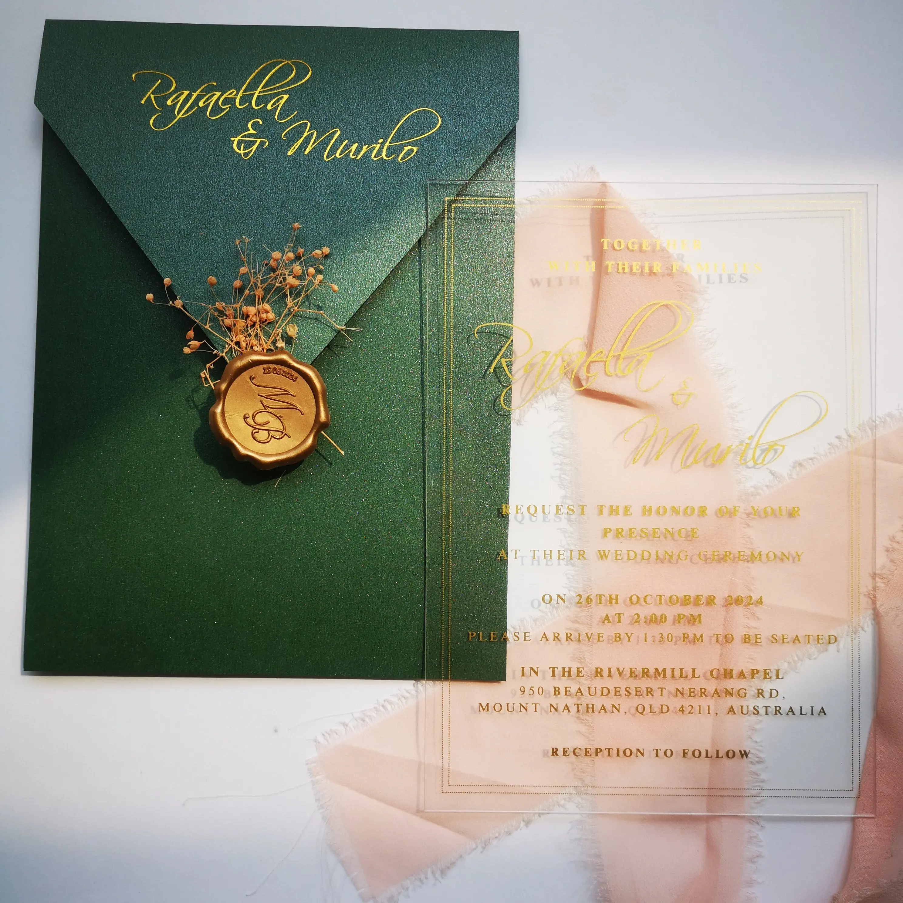 Gold Shiny Wedding Print 1mm Clear Acrylic Invitations, 30pcs Pvc Free Customized Personalized Laser Engraved Wedding Card