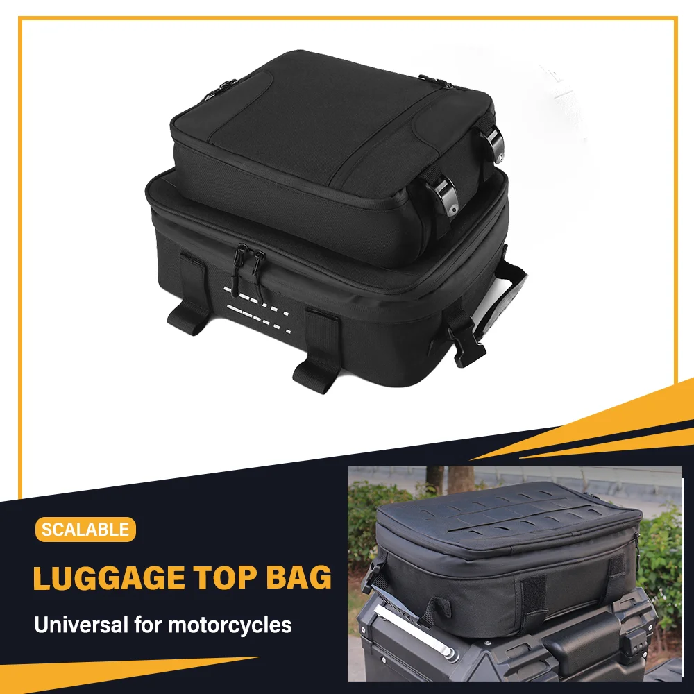 Motorcycle Universal Expandable IPX4 Waterproof Top Case Bag Tail Bag Luggage Saddlebag For BWM F650GS G310GS Moto Accessories