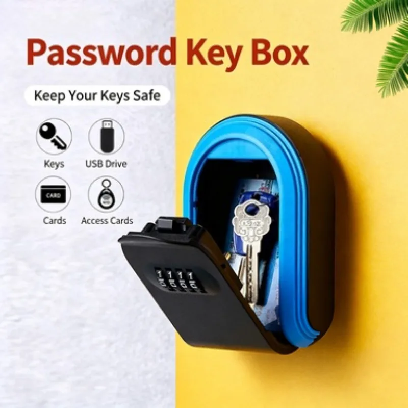 Wall Mounted Password Key Box Mechanical Combination Lock Outdoor Spare Key Storage Lock Box