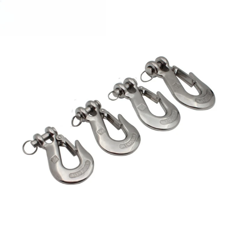 Stainless steel 304 claw slide hook, fork-type, chain cargo , open anti-detachment lifting , marine cargo