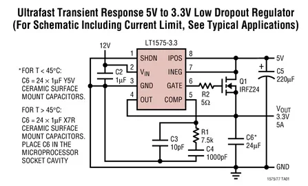 LT1577CS-3.3/ADJ LT1577 - Ultrafast Transient Response, Low Dropout Regulators Adjustable and Fixed