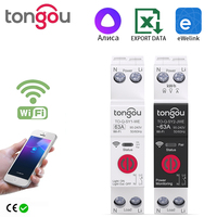 Ewelink TONGOU 1P+N 63A 110V 220V WIFI Smart Switch Energy Meter kWh Metering Circuit Breaker Timer Relay Smart Home Protection