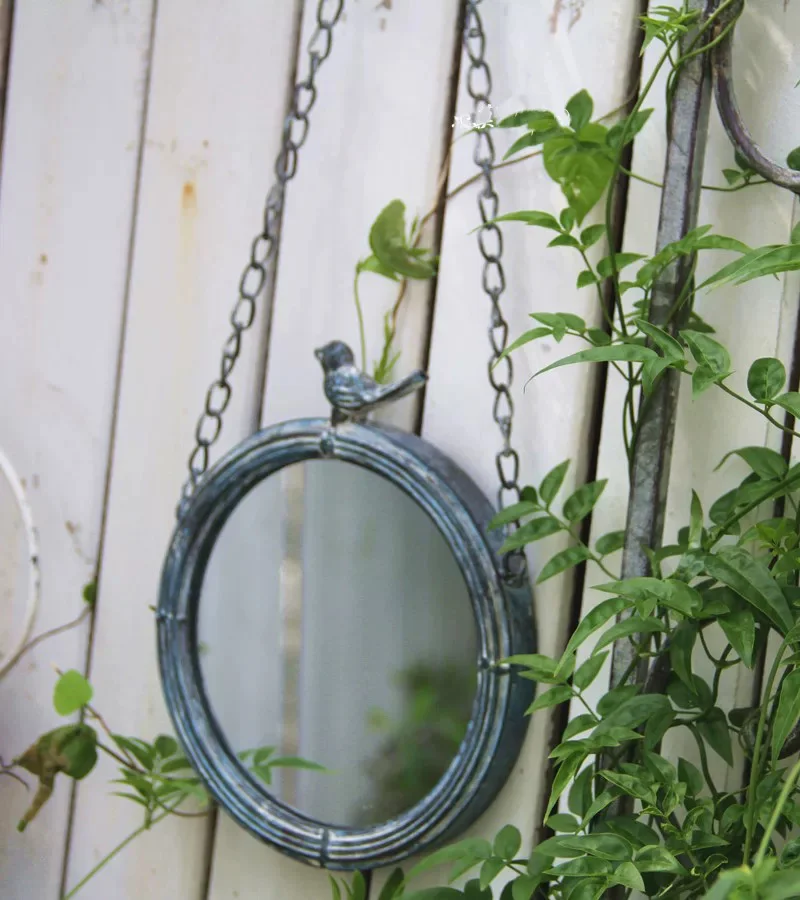 

Vintage Rustic Metal Framed Round Small Decorative Hanging Mirror, 17.5cm Diameter