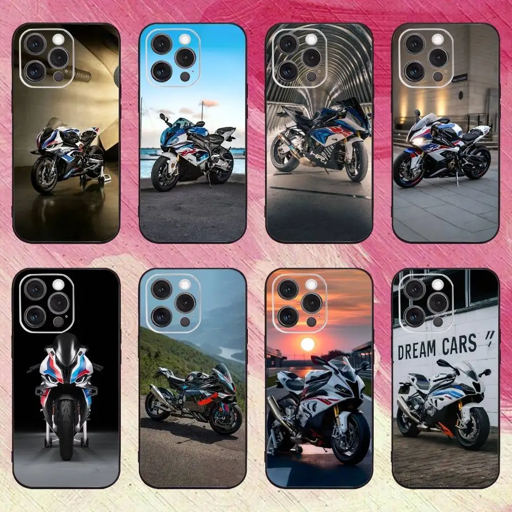 

Bike B-Bmwes Moto S1000rr Phone Case For iPhone17,16,15,14,13,12,11 Plus,Pro Max Soft Black Cover