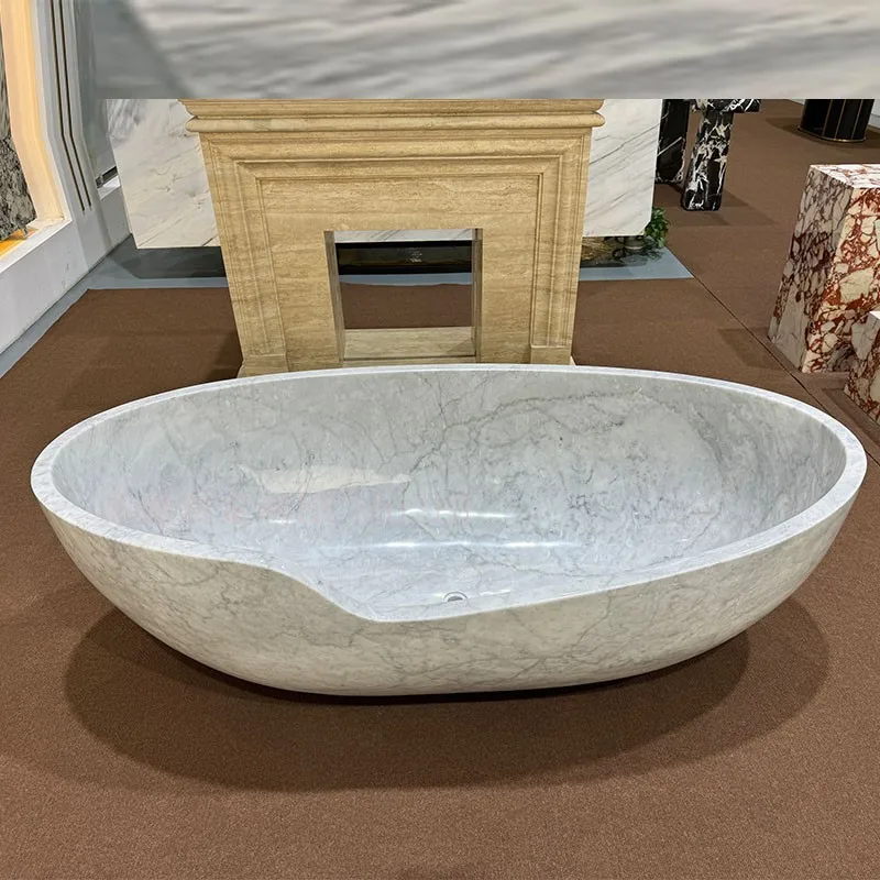 Natural marble bathtub Household double couple oval acrylic freestanding hotel B & B Internet celebrity bathtub