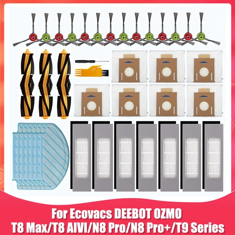 Piezas de repuesto para Ecovacs DEEBOT OZMO T8 AIVI T8 Max N8 Pro N8 Pro + Kits de accesorios para Robot aspirador