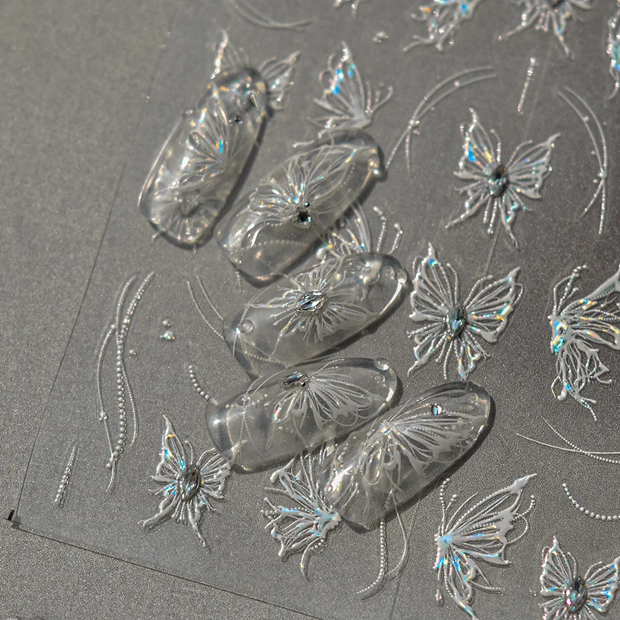 1 stücke 5d Diamant exquisite glänzende kawaii Schmetterling Nail Art Aufkleber japanische Glitzer Nagel Dekorationen Abziehbilder DIY Nagel Zubehör