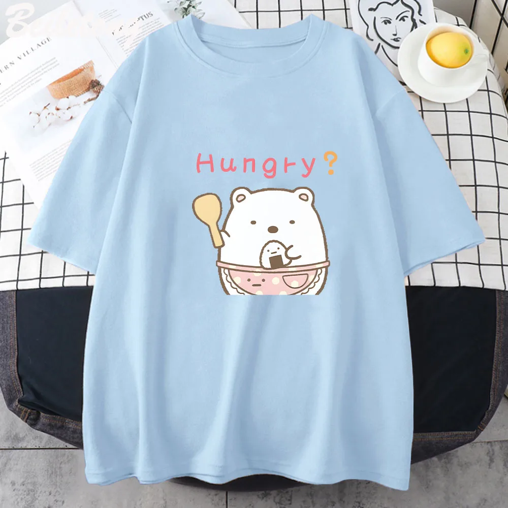 Sumikko Gurashi Kawaii T Shirt Men Women High Quality Crew Neck Pure Cotton Oversized Tees Tops Boys and Girls Funny/cute Tees